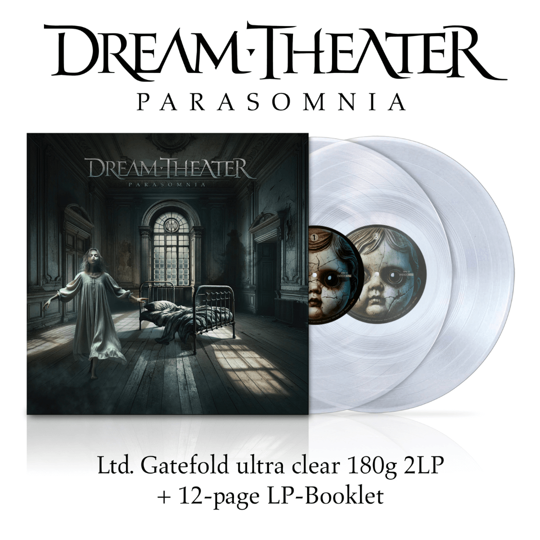 Parasomnia 2LPs color ultra clear transparente  Dream Theater en SMFSTORE new album, Parasomnia, metal, metal progresivo, heavy metal, James LaBrie, John Petrucci, John Myung, Jordan Rudess, Mike Portnoy