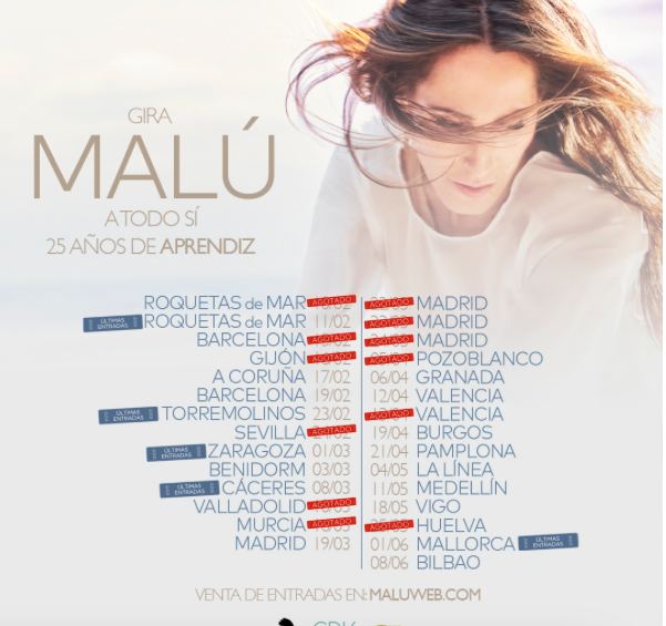 MALÚ ARRANCA SU ESPERADA GIRA “A TODO SÍ – 25 AÑOS DE APRENDIZ” ESTE FIN DE SEMANA en SMFSTORE