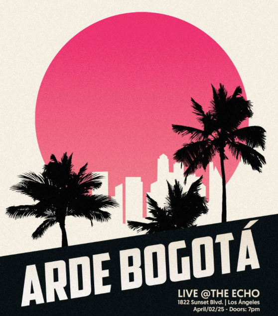 La banda de rock española ARDE BOGOTÁ actuará por primera vez en EE.UU. con un show benéfico en Los Ángeles. SMFSTORE