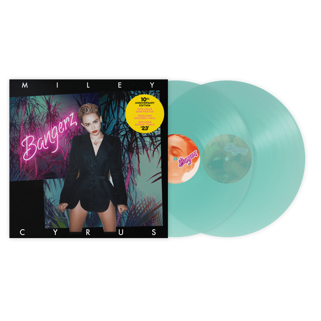 Bangerz (Deluxe Version) 2 Vinilos color Turquesa Transparente en SMFSTORE Miley Cyrus, Bangerz, Deluxe Version, Wrecking Ball, We Can't Stop, Reedición, Doble Vinilo Turquesa Transparente, Adore You, 10 Aniversario, 23, Pop