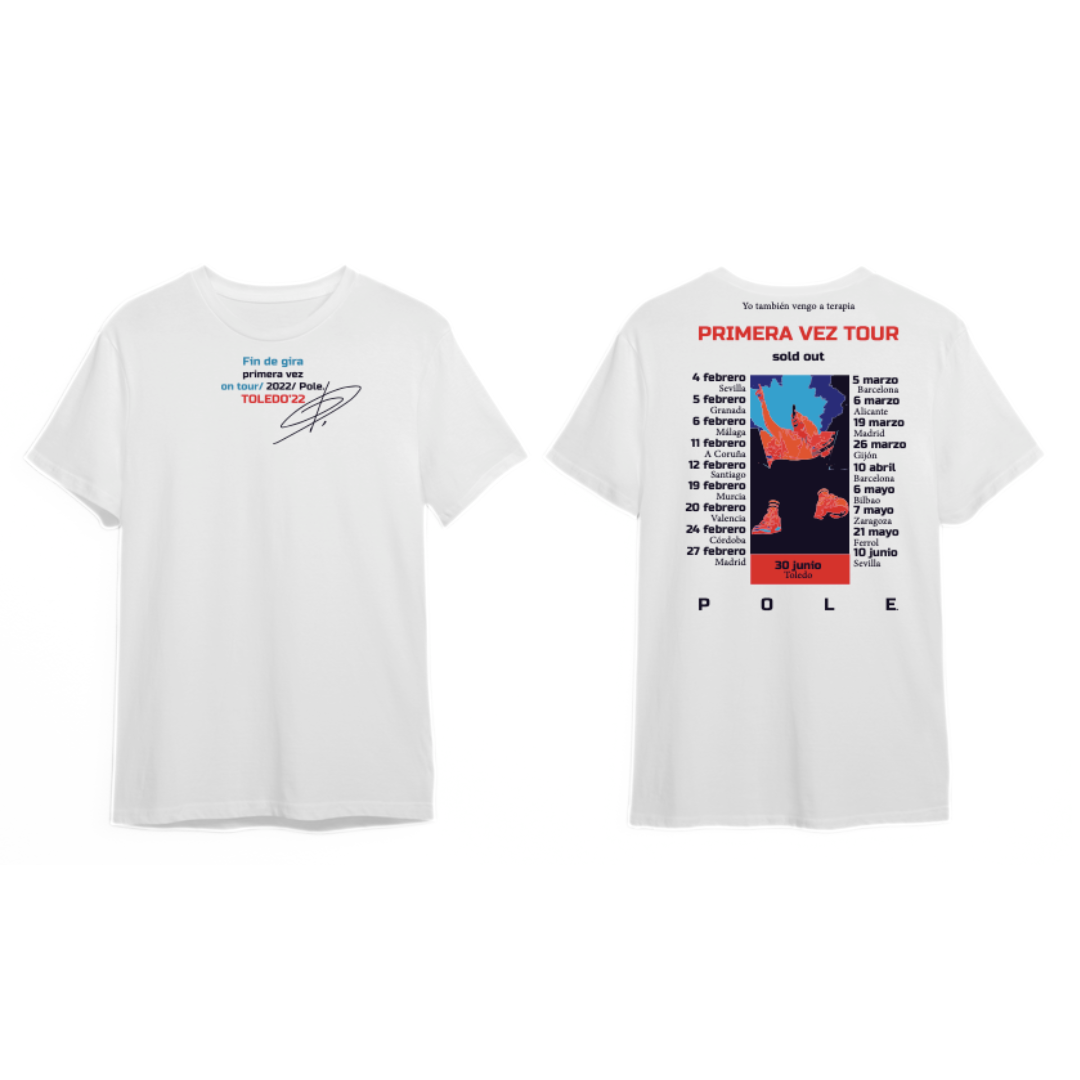 Camiseta Blanca Por Primera Vez Edición Especial Fin de Gira Toledo Pole. en Sony Music Store
