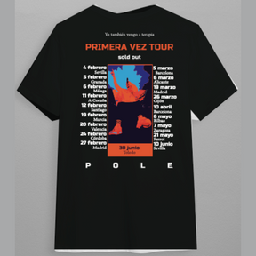 Camiseta negra Por Primera Vez edición Toledo merch oficial Pole en SMFSTORE